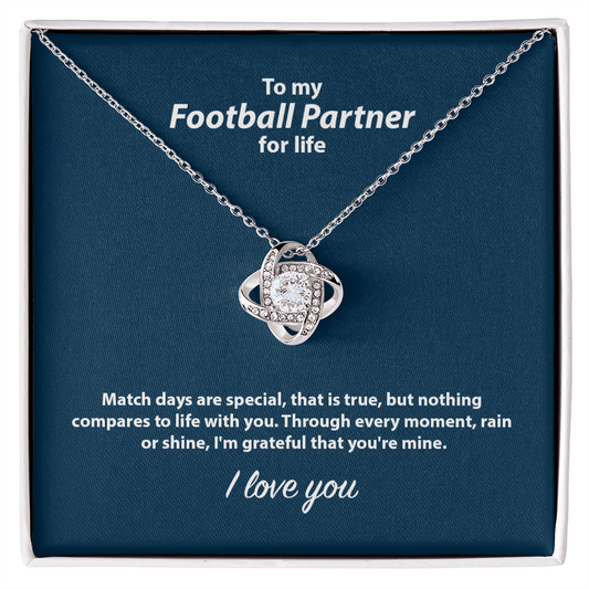 To My Football Partner For Life Love Knot Necklace