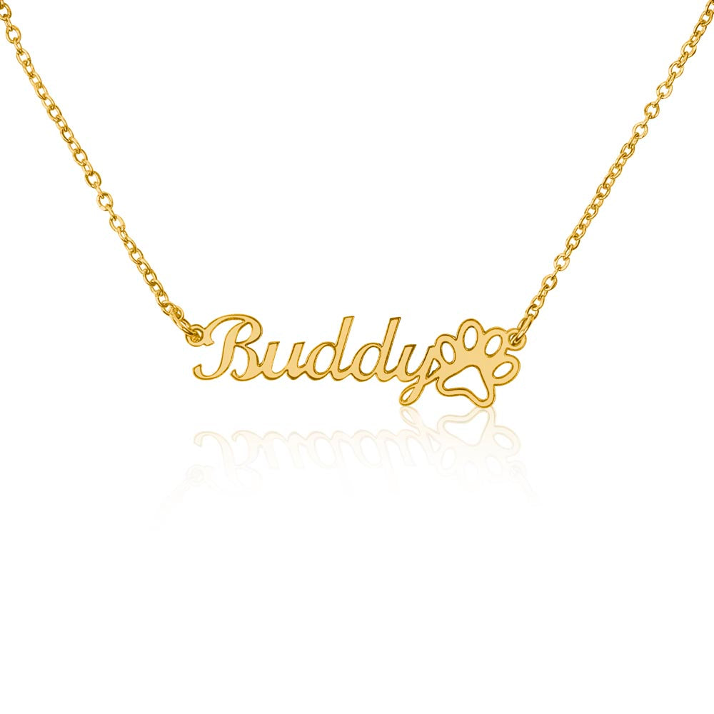 Custom Paw Print Name Necklace